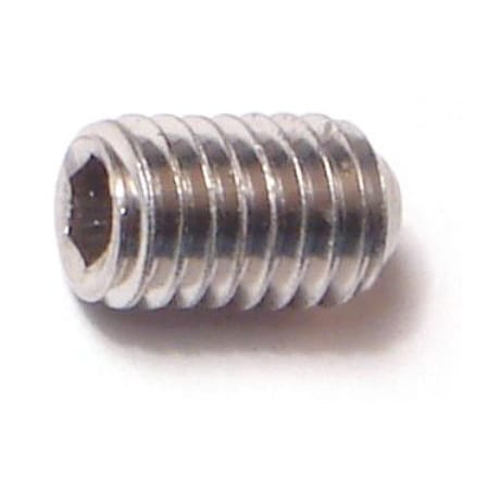 Midwest Fastener 6mm-1.0 x 10mm A2 Stainless Steel Coarse Thread Cup Point Hex Socket Headless Set Screws 8PK 79674